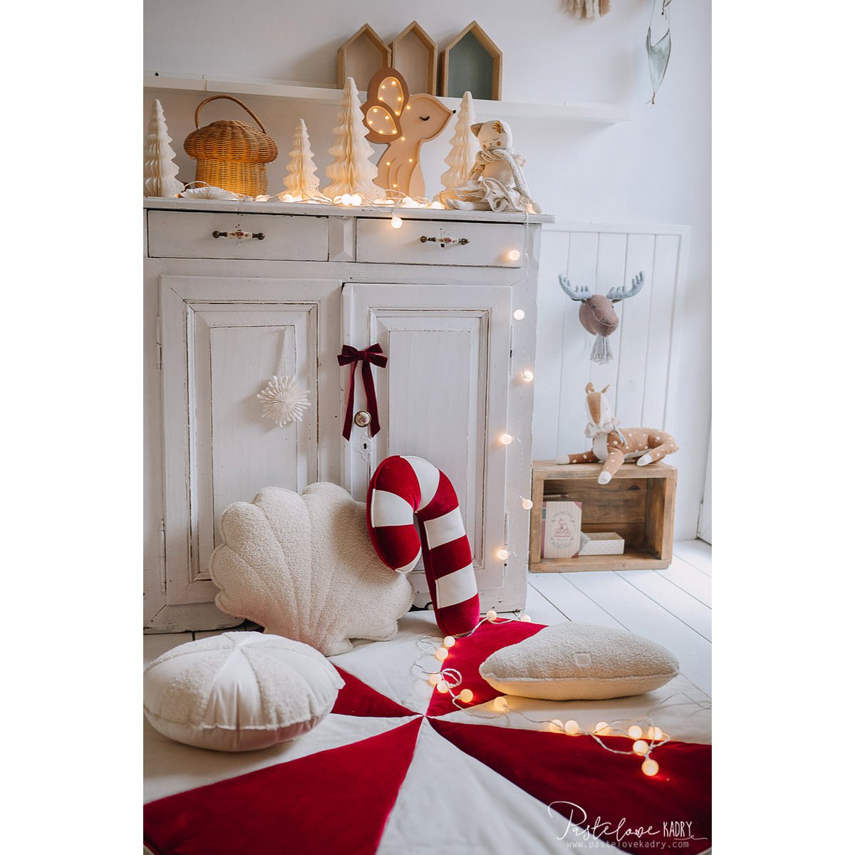 Fluffy Boucle Wolkenkussen "Witte teddy"