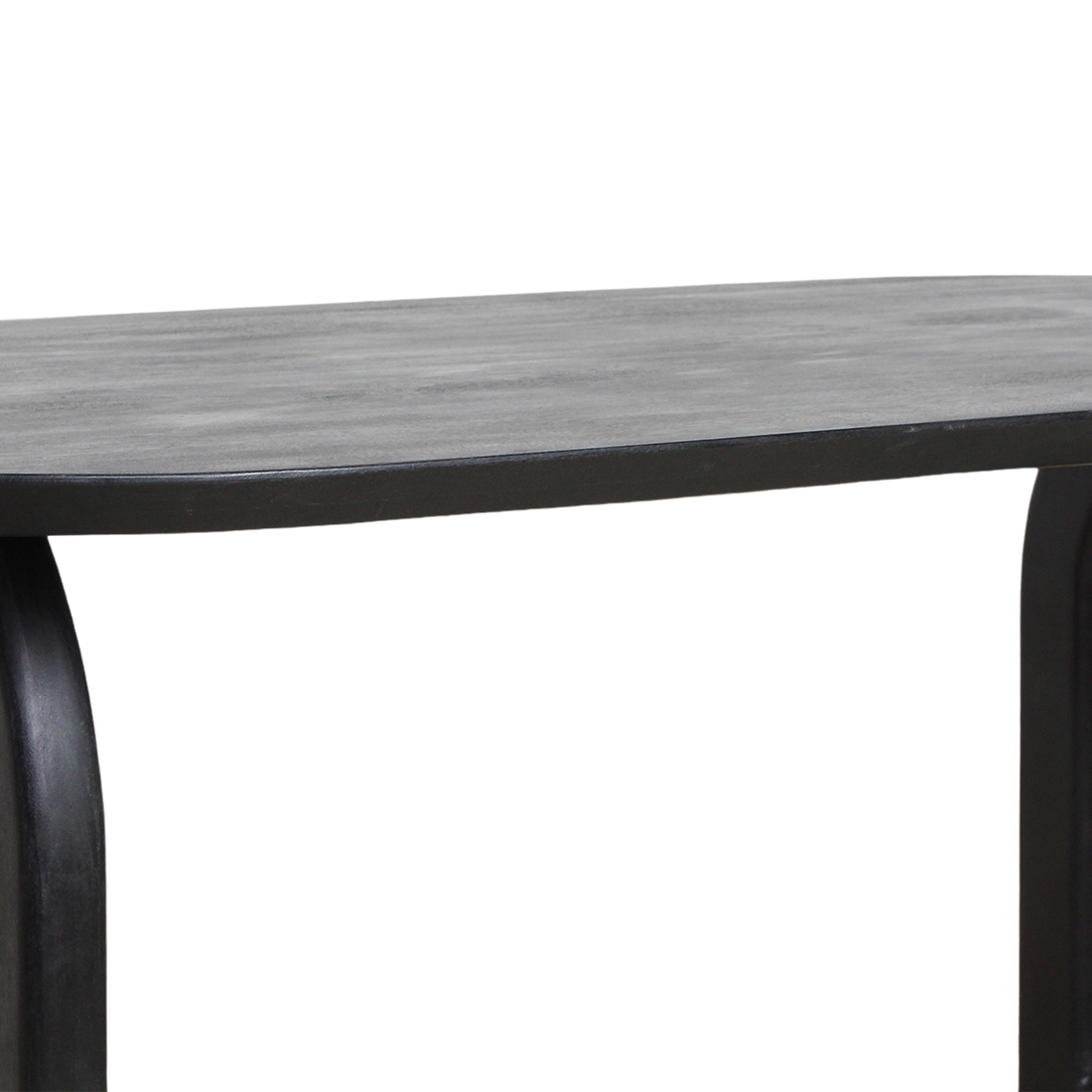 Bullnose eettafel zwart gesloten onderstel