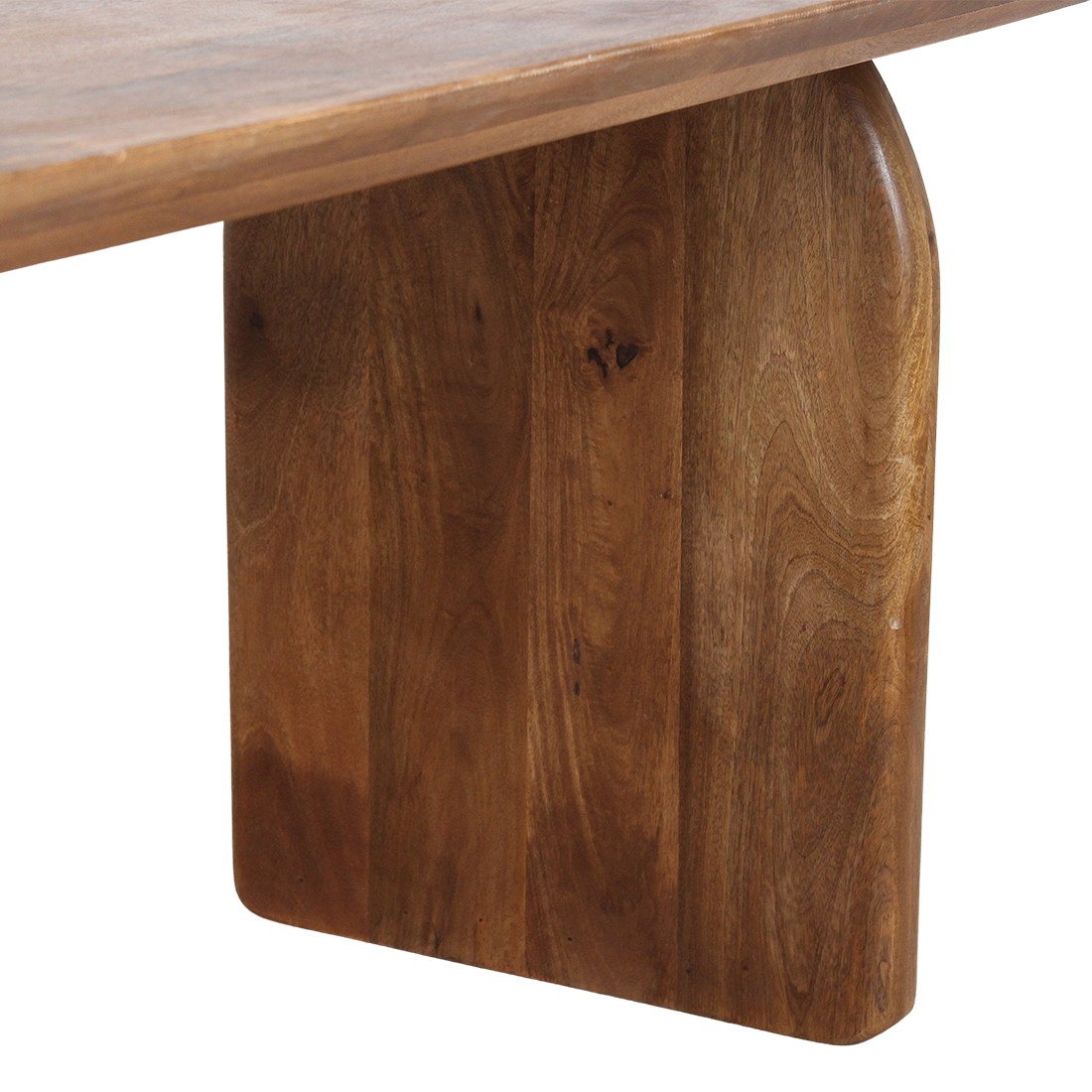 Bullnose eettafel bruin gesloten onderstel