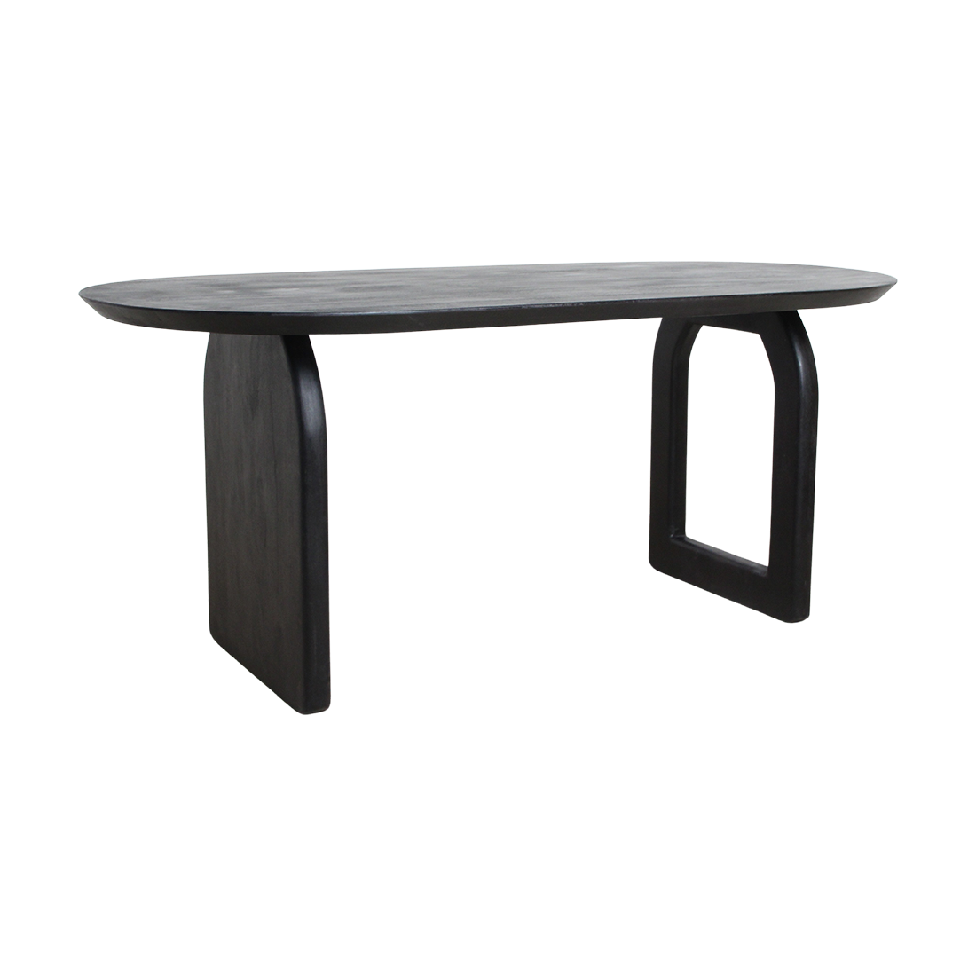 Bullnose eettafel zwart mix onderstel