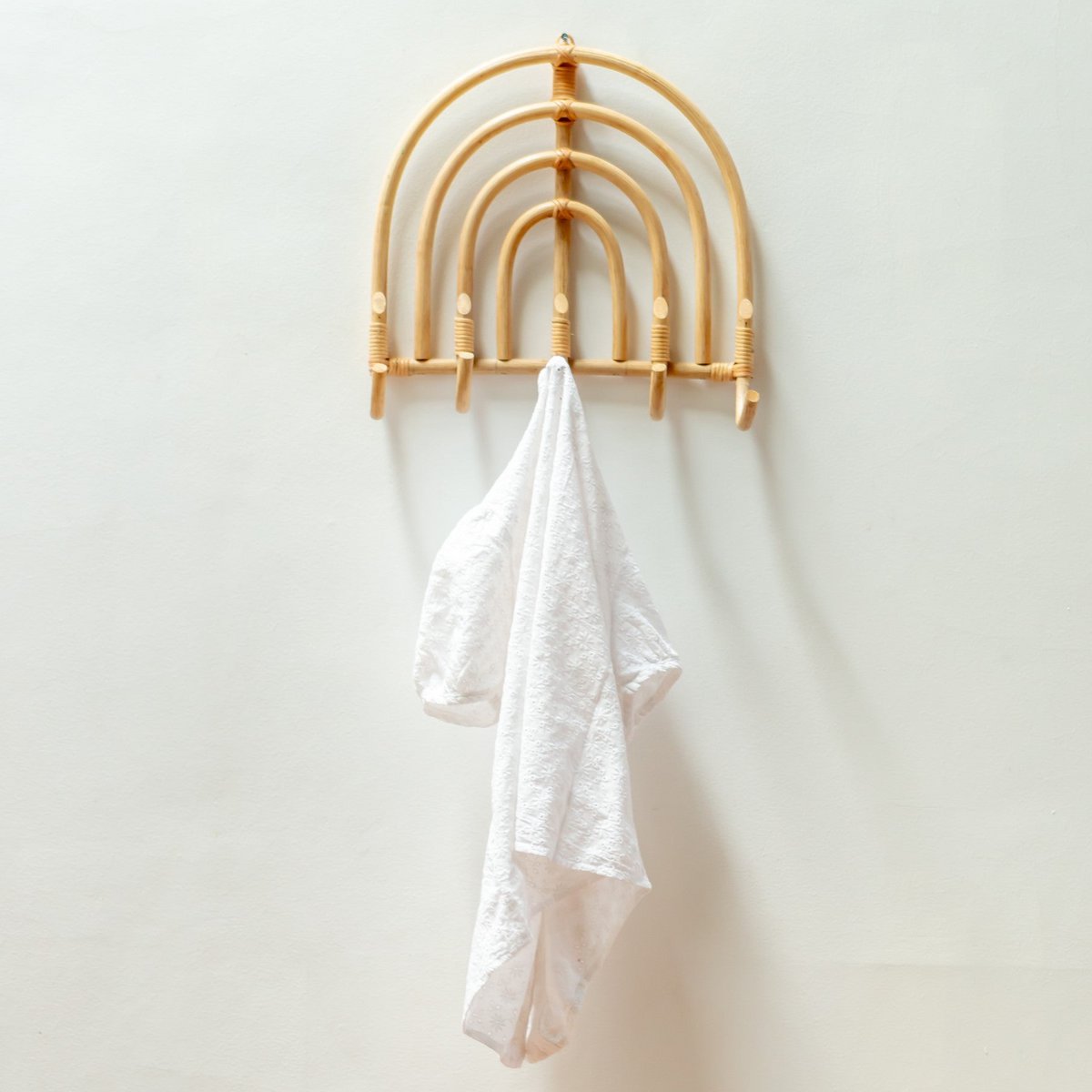 Rotan Kapstok Kapstokken Beige Wandhaken MAKU (2 maten)