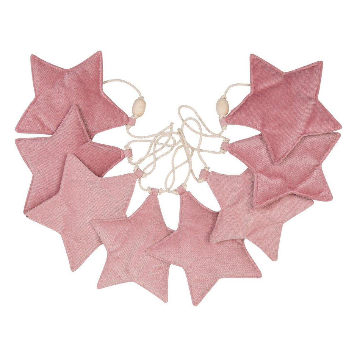 Fluwelen slinger "Soft Pink Dust" met sterren