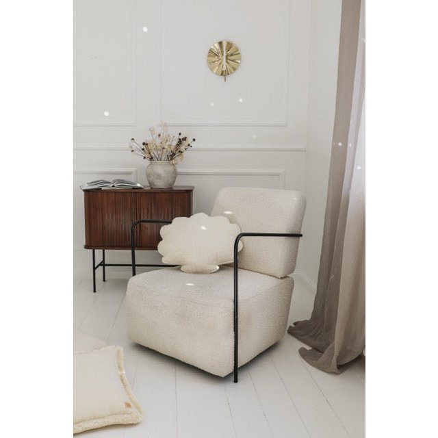 Fluffy Boucle schelpkussen "wit teddy"