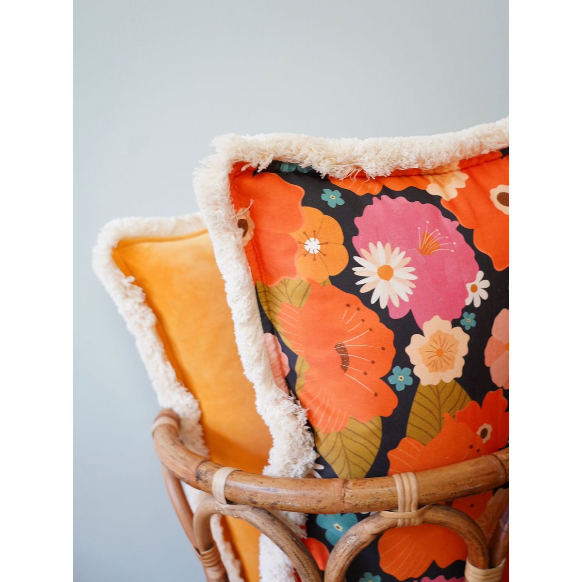 Bolster met franje "Picknick met Bloemen"