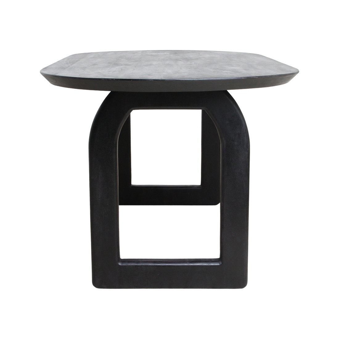 Bullnose eettafel zwart open onderstel