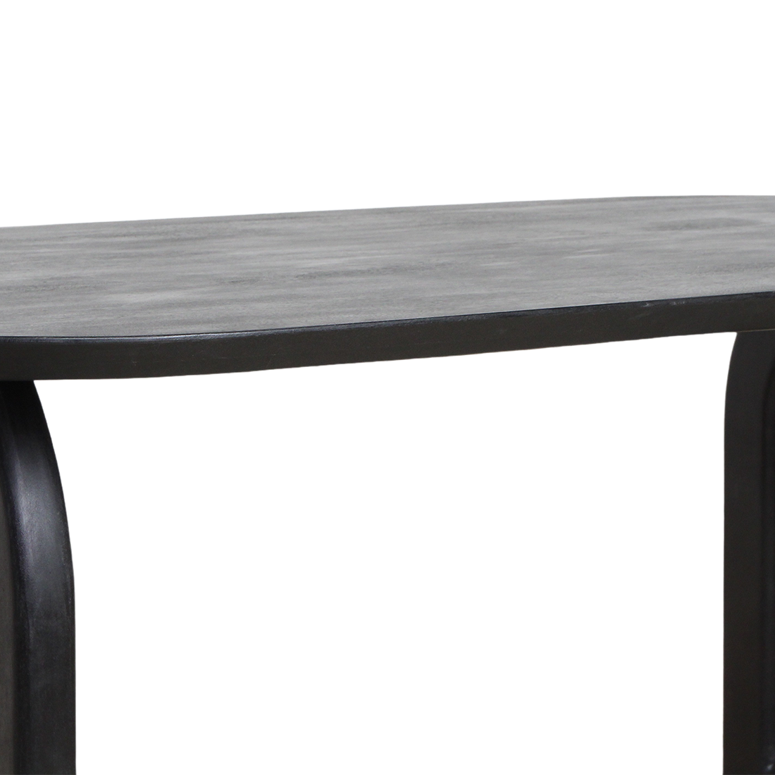 Bullnose eettafel zwart open onderstel
