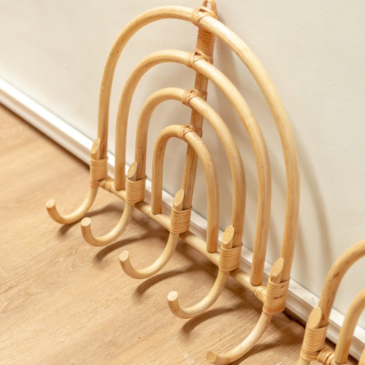 Rotan Kapstok Kapstokken Beige Wandhaken MAKU (2 maten)