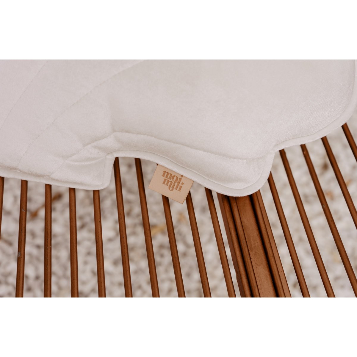 Fluwelen schelpkussen 'White Pearl'