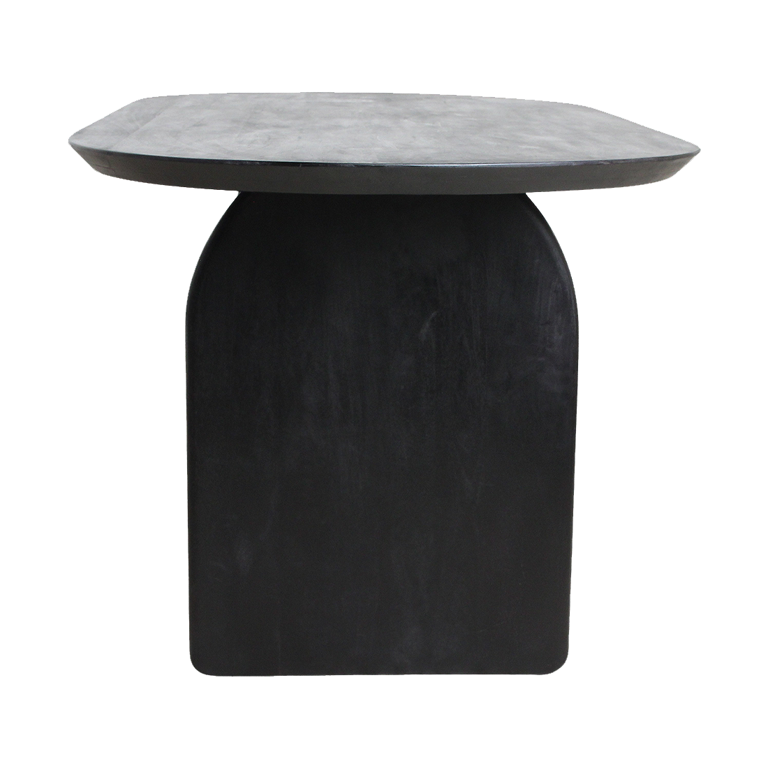 Bullnose eettafel zwart gesloten onderstel