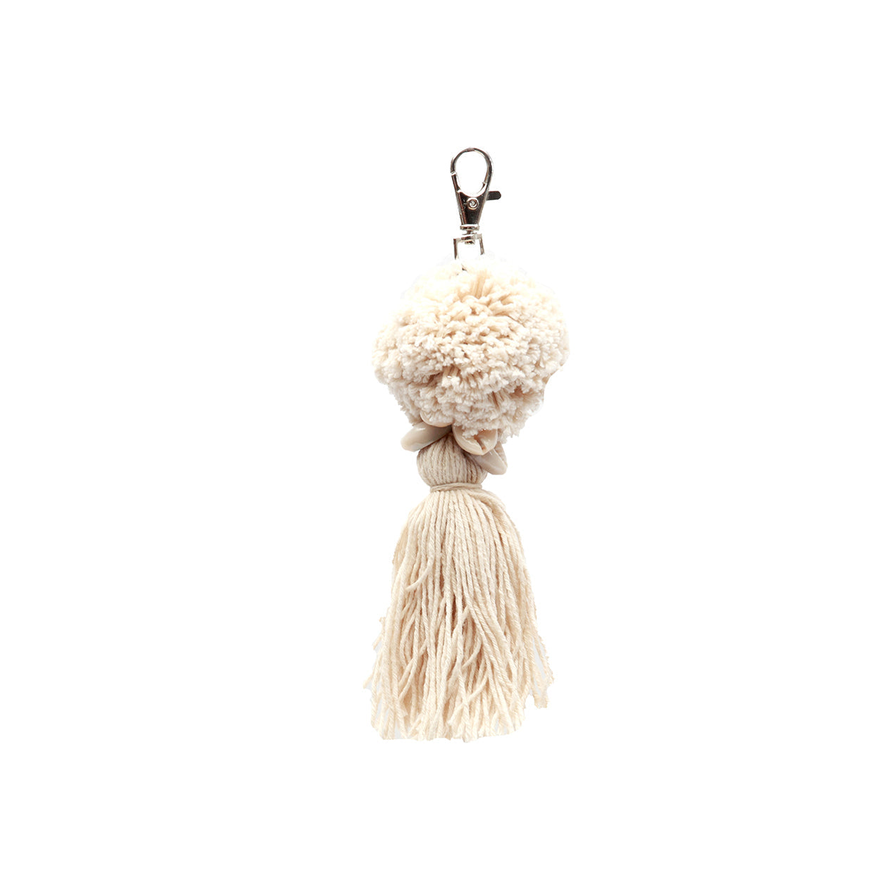 De Pompom-sleutelhanger - Wit