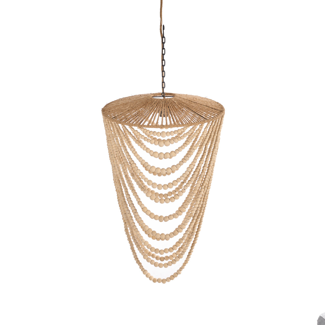Kroonluchter van houten kralen Kralen 47 cm