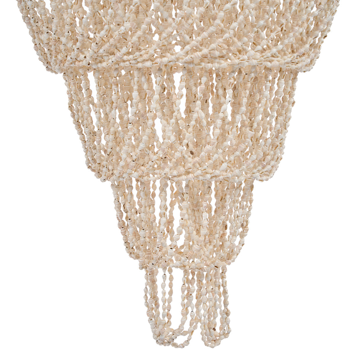 Schelpenkroonluchter Oceaan Toren naturel 40 cm detail
