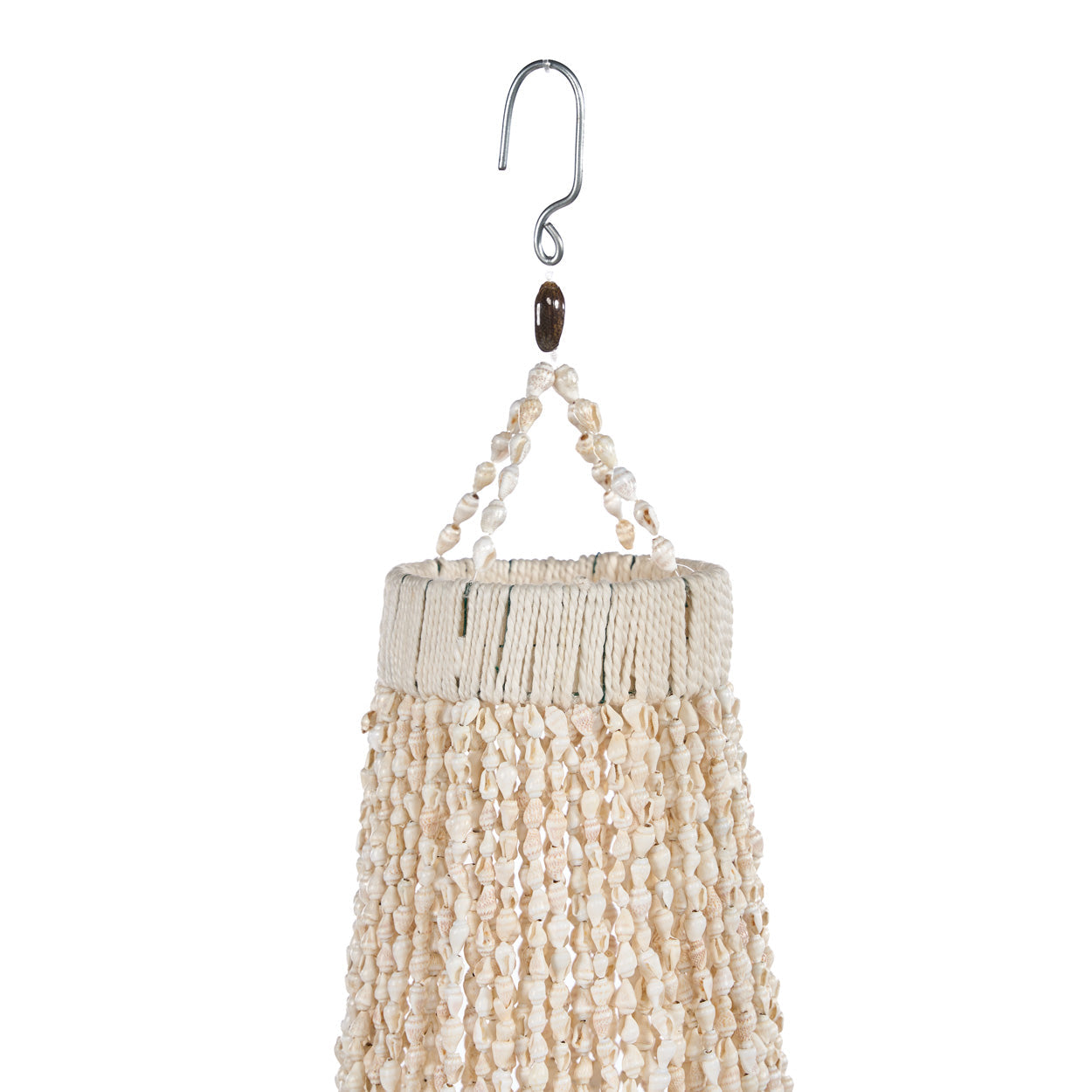 Schelpenkroonluchter Oceaan Toren naturel 40 cm detail