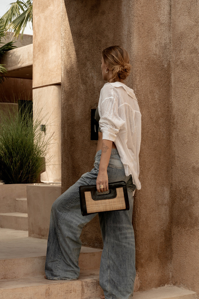 De Riviera Noir Clutch - Natuurlijk zwart