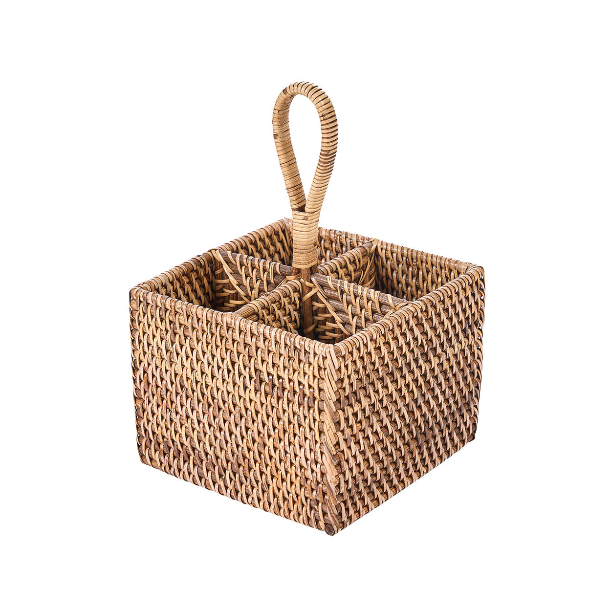 De rotan bestekhouder nr. 4 - naturel bruin