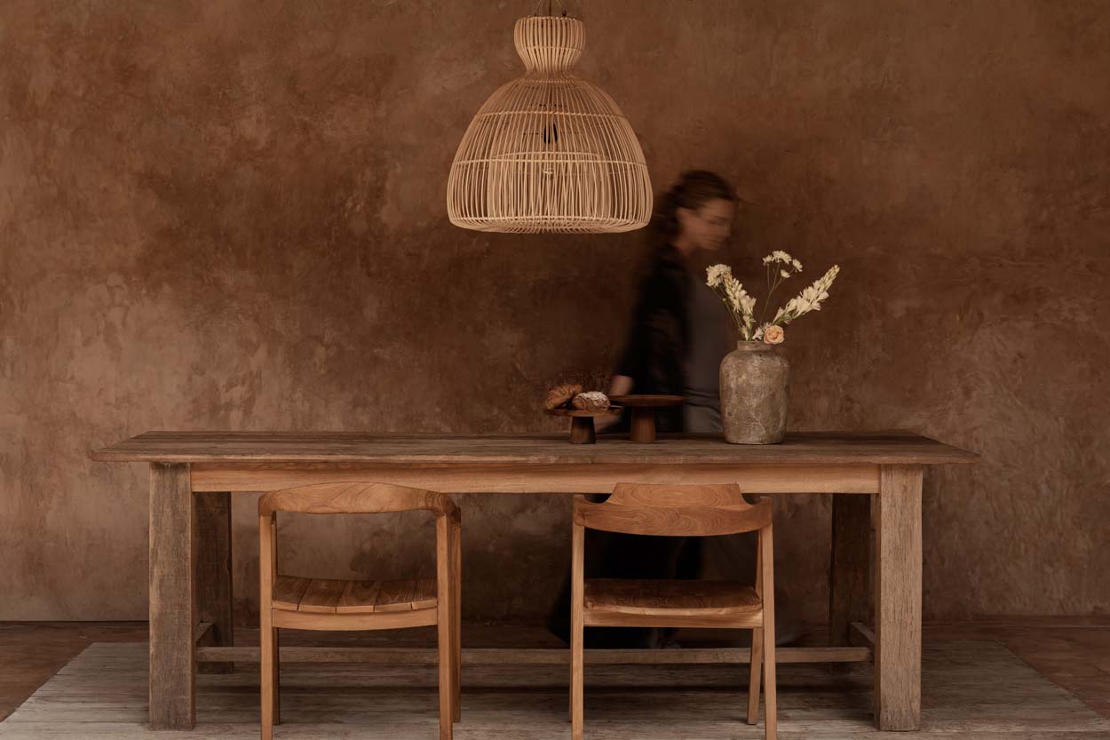Rotan hanglamp Matcha 57 cm vanuit een andere hoek