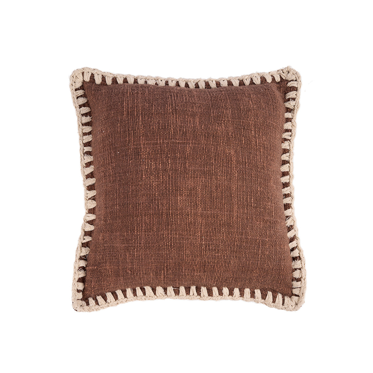 De Espresso Edge kussenhoes - bruin-wit