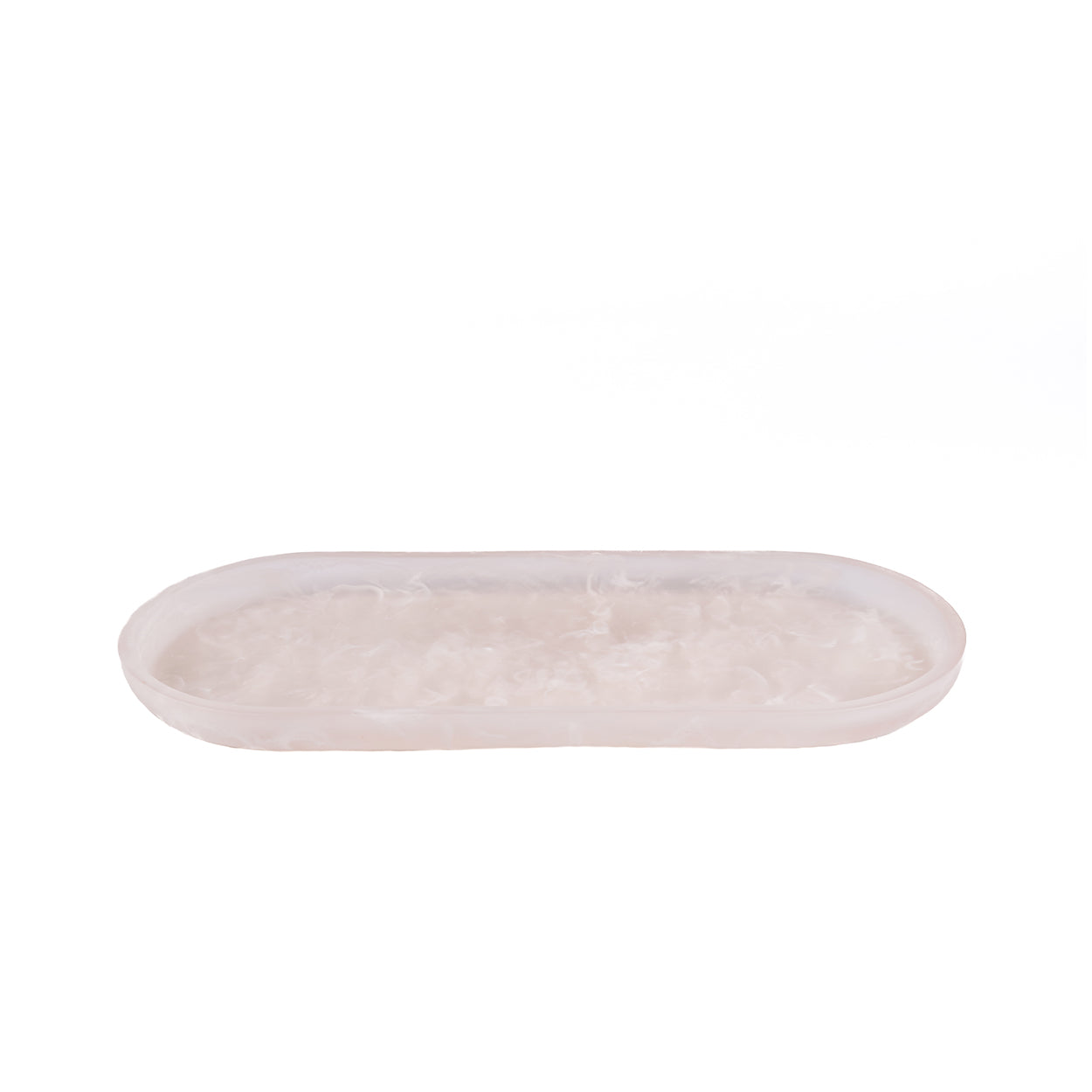 Het ovale bord van hars - roze wit