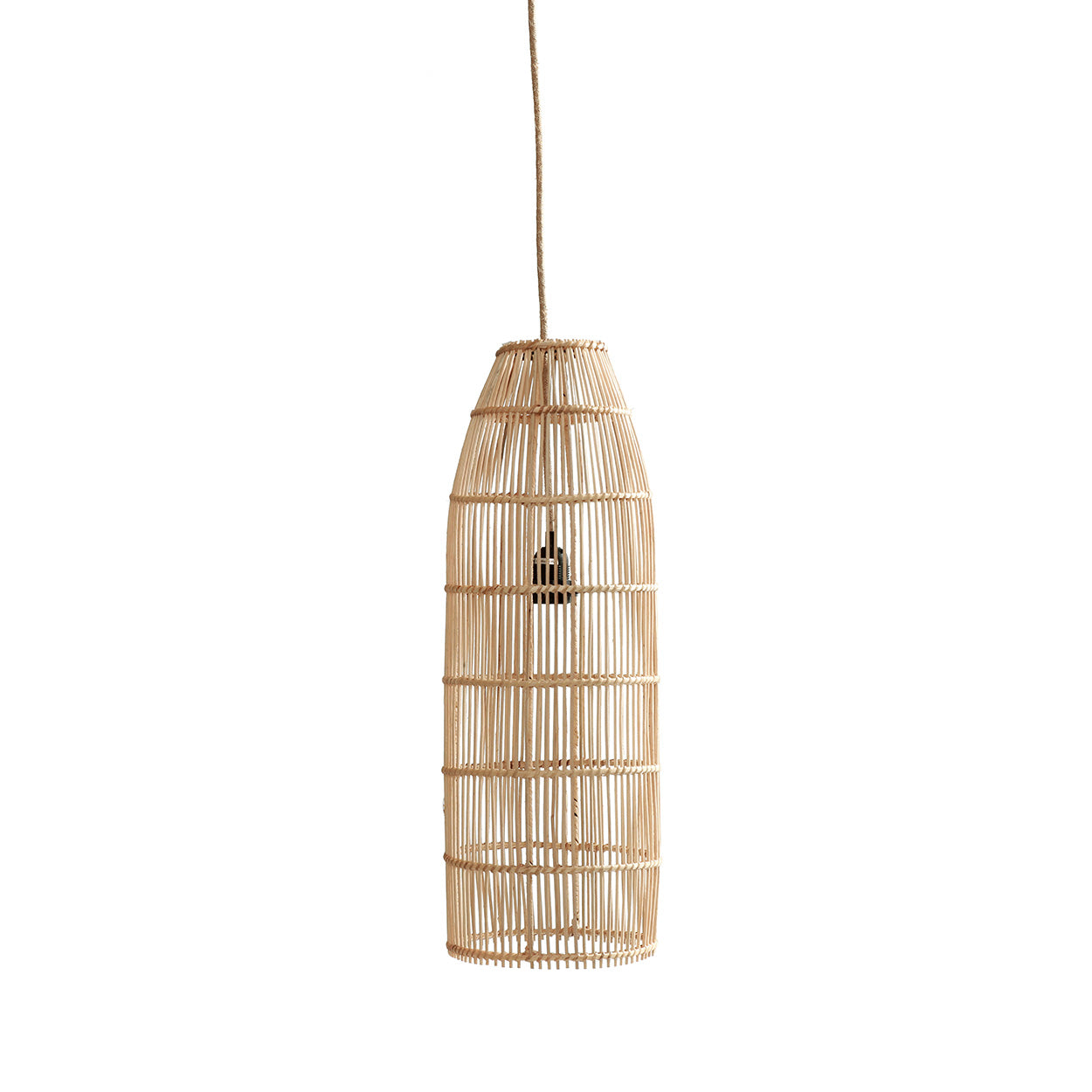 Sfeerbeeld van rotan hanglamp the fish trap 22 cm