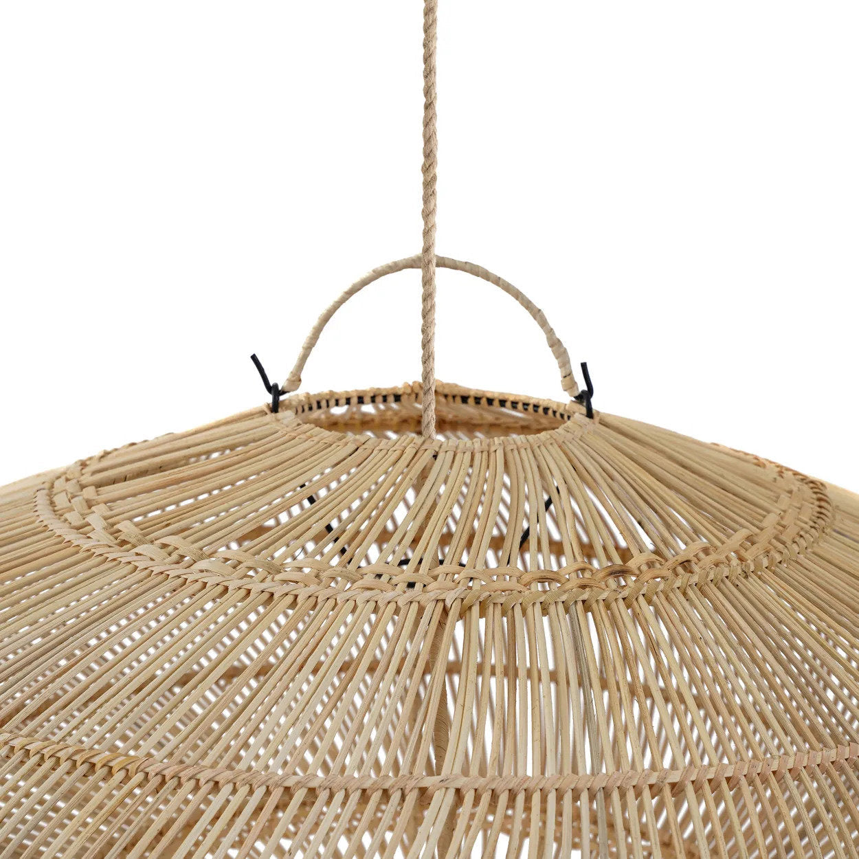 Bovenaanzicht van rotan hanglamp macaron 55 cm