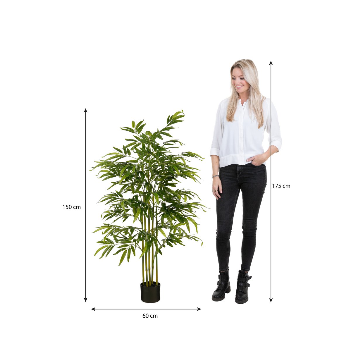 Bamboe Kunstplant in Pot - H150 x Ø60 cm - Groen-Mica Decorations-Ik Hout ervan.