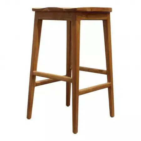 Bohemian houten barkruk Jules, stijlvol en functioneel, perfect voor een kleurrijk interieur.