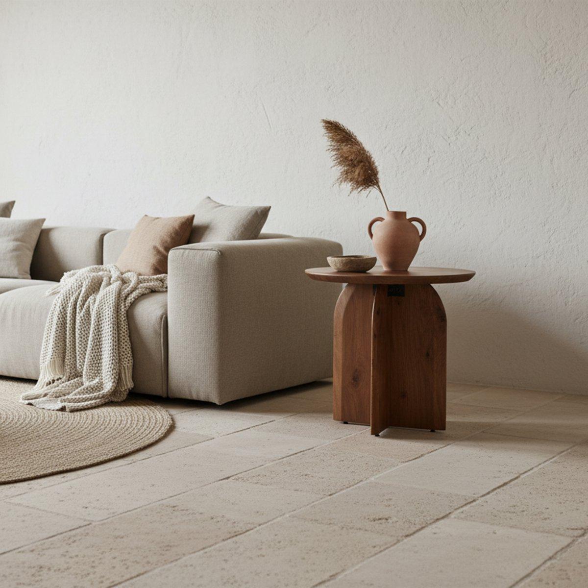 Bullnose bijzettafel 50 cm-bijzettafel-Raw Materials-Ik Hout ervan.