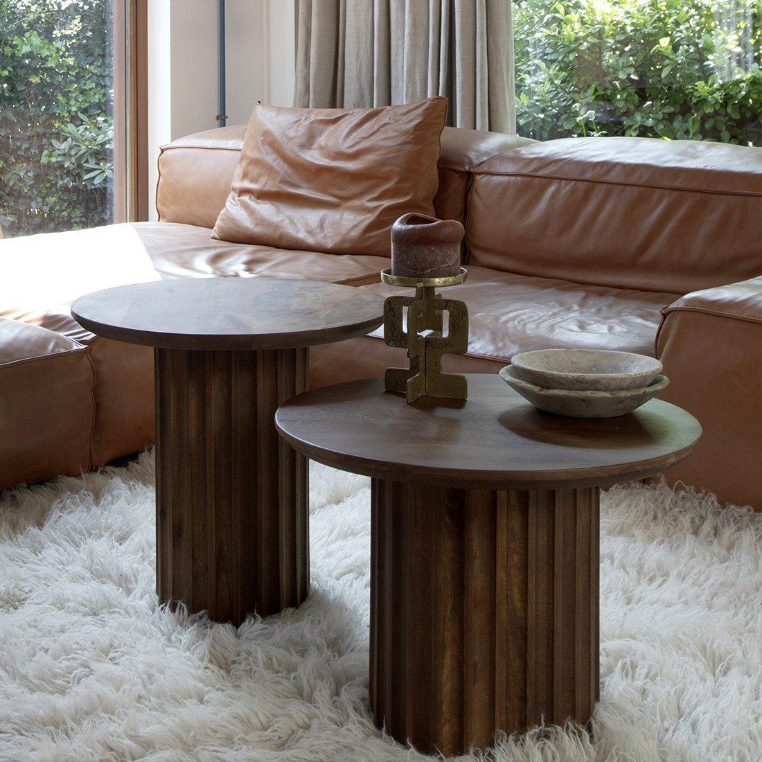 Bullnose bijzettafel bruin 55 cm-bijzettafel-Raw Materials-Ik Hout ervan.