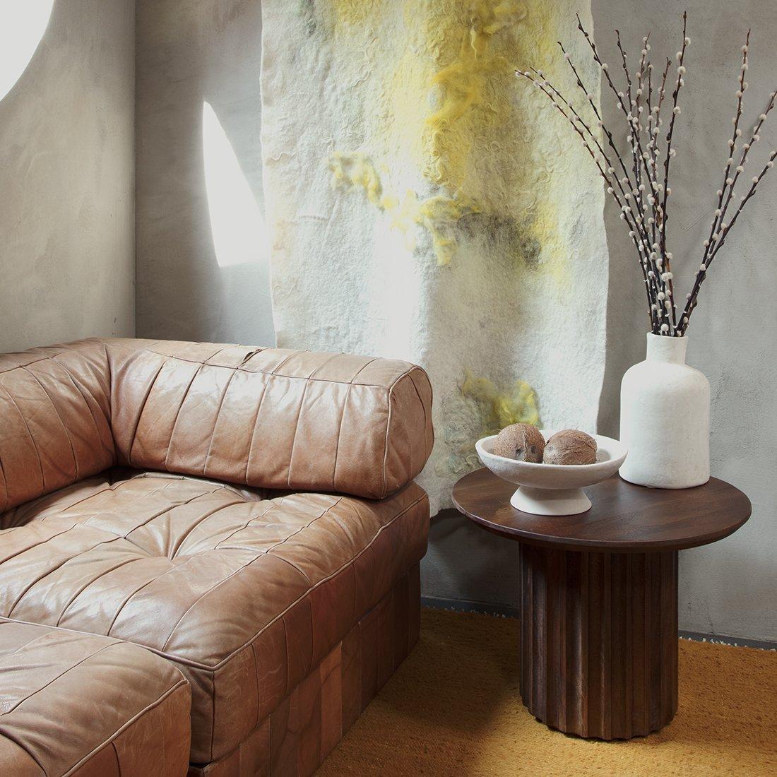 Bullnose bijzettafel bruin 55 cm-bijzettafel-Raw Materials-Ik Hout ervan.