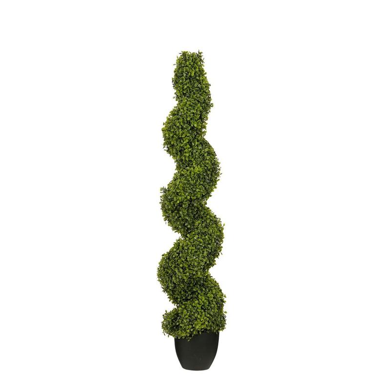 Buxus Spiraal Kunstboom - H120 x Ø25 cm - Groen-Kunst planten-Mica Decorations-Ik Hout ervan.