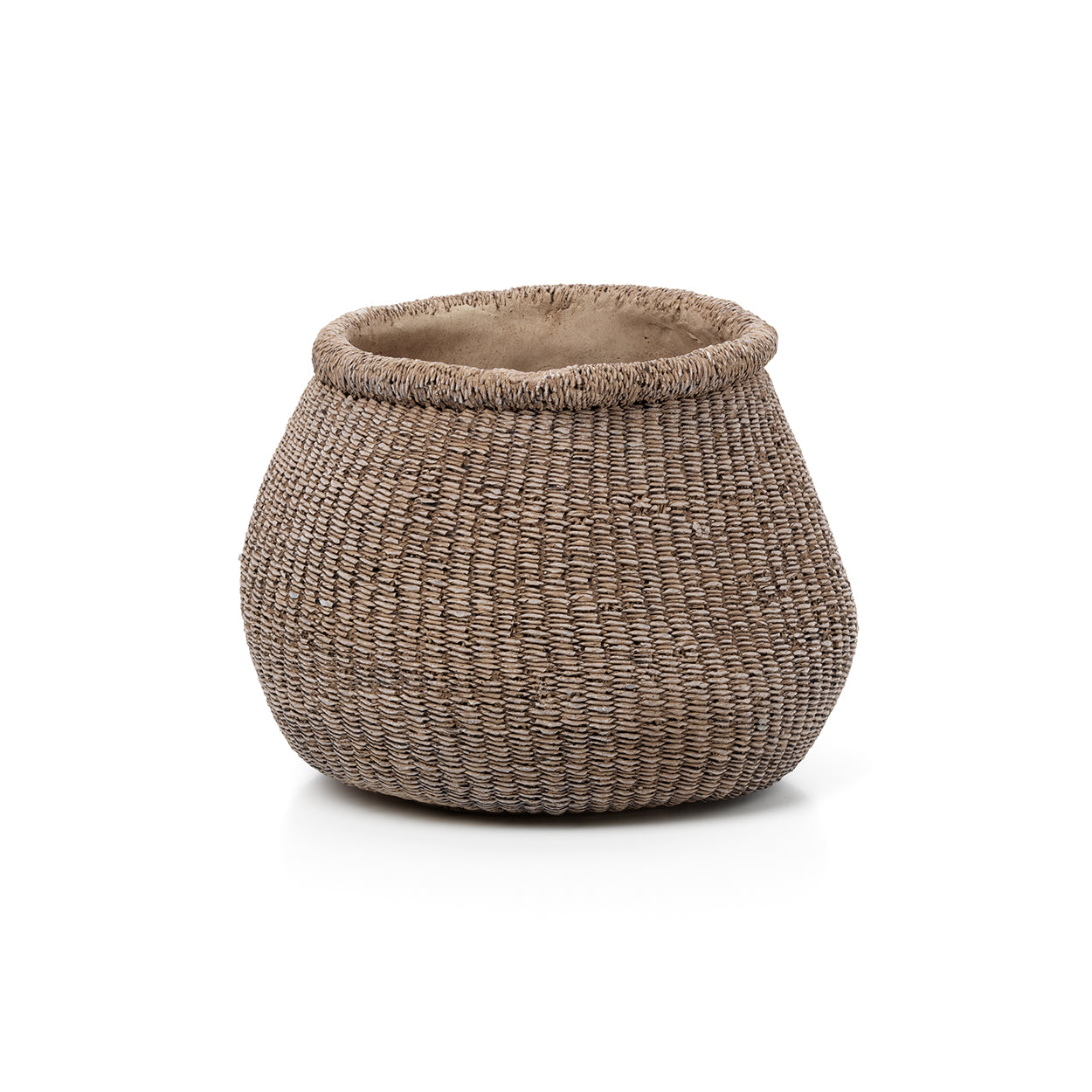 De Faux-Puff plantenpot - bruin - L