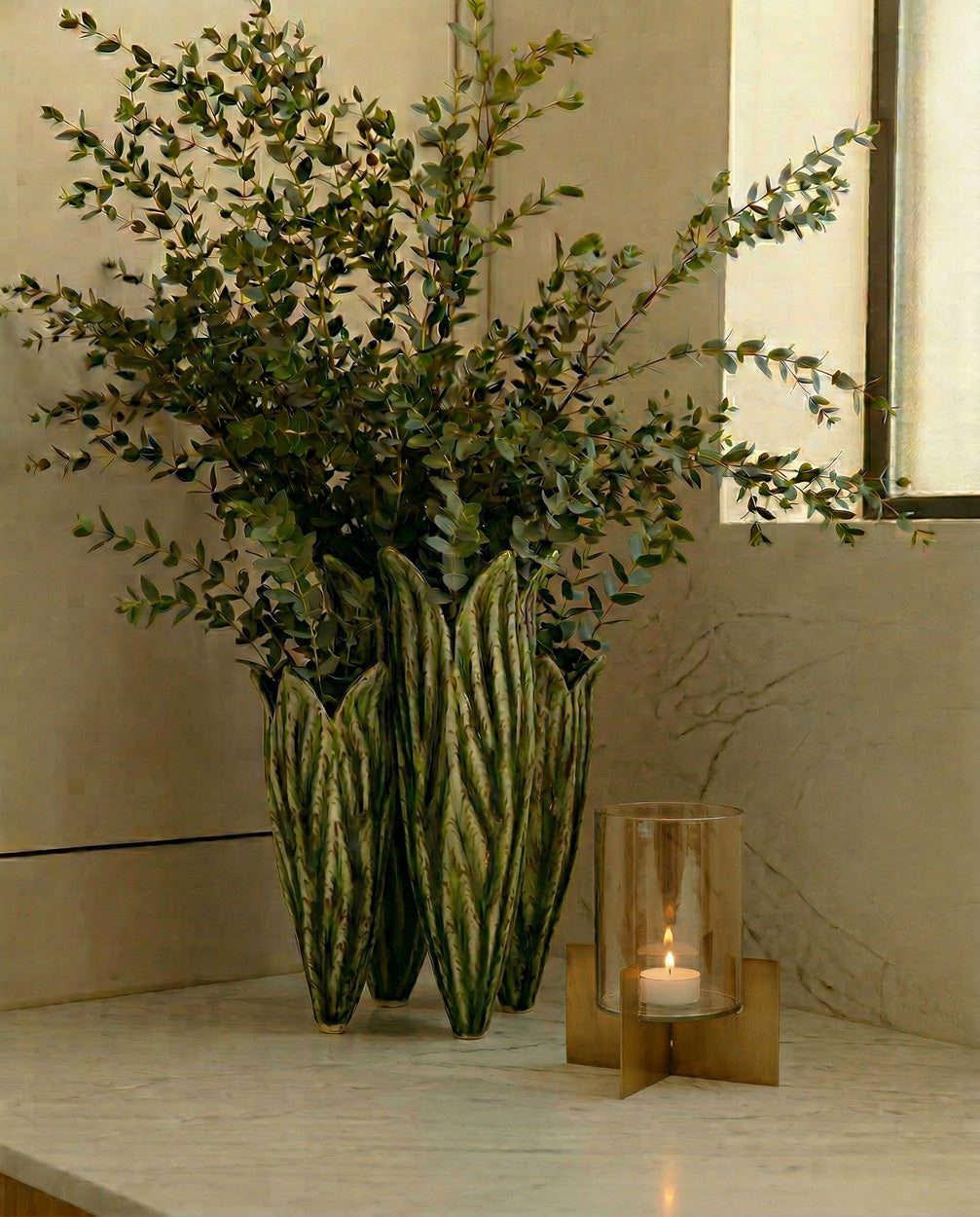 De tulpbladvaas - bosgroen