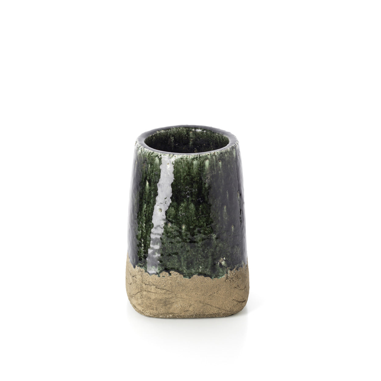 De Moss kegelvormige plantenpot - betongroen - L