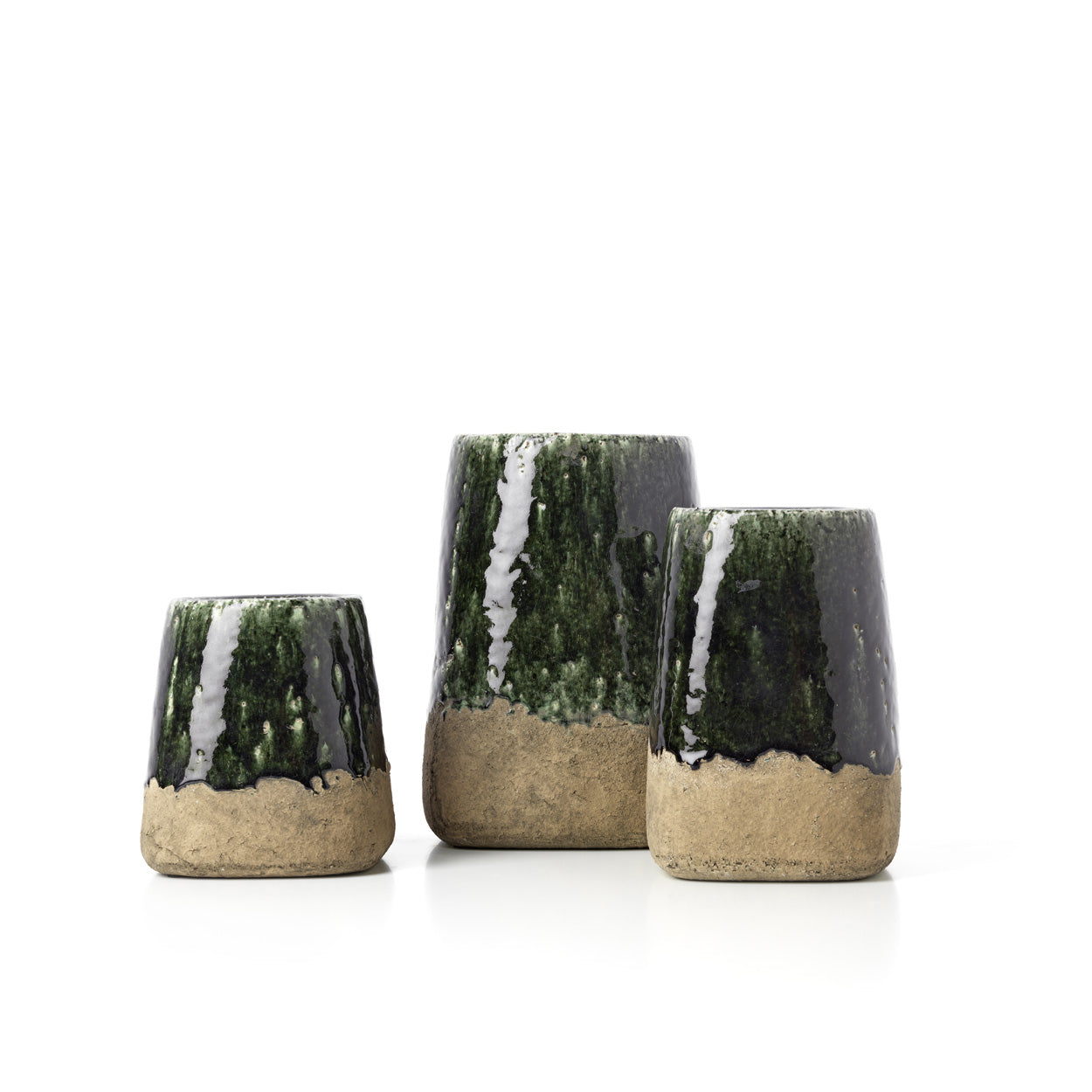 De Moss conische plantenpot - betongroen - M