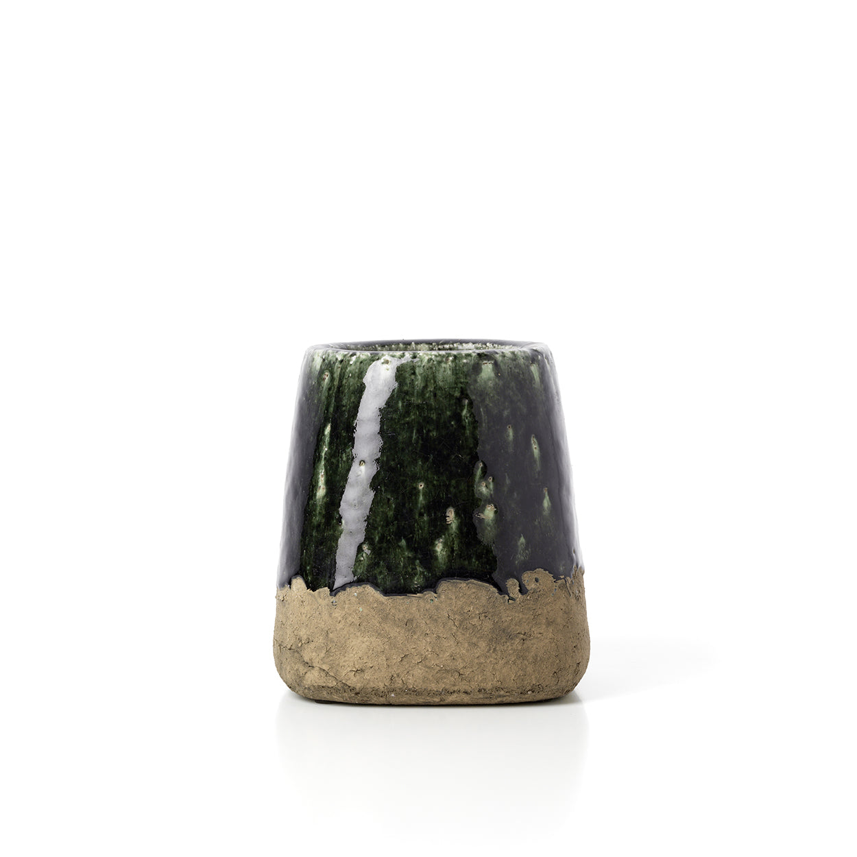 De Moss kegelvormige plantenpot - betongroen - S