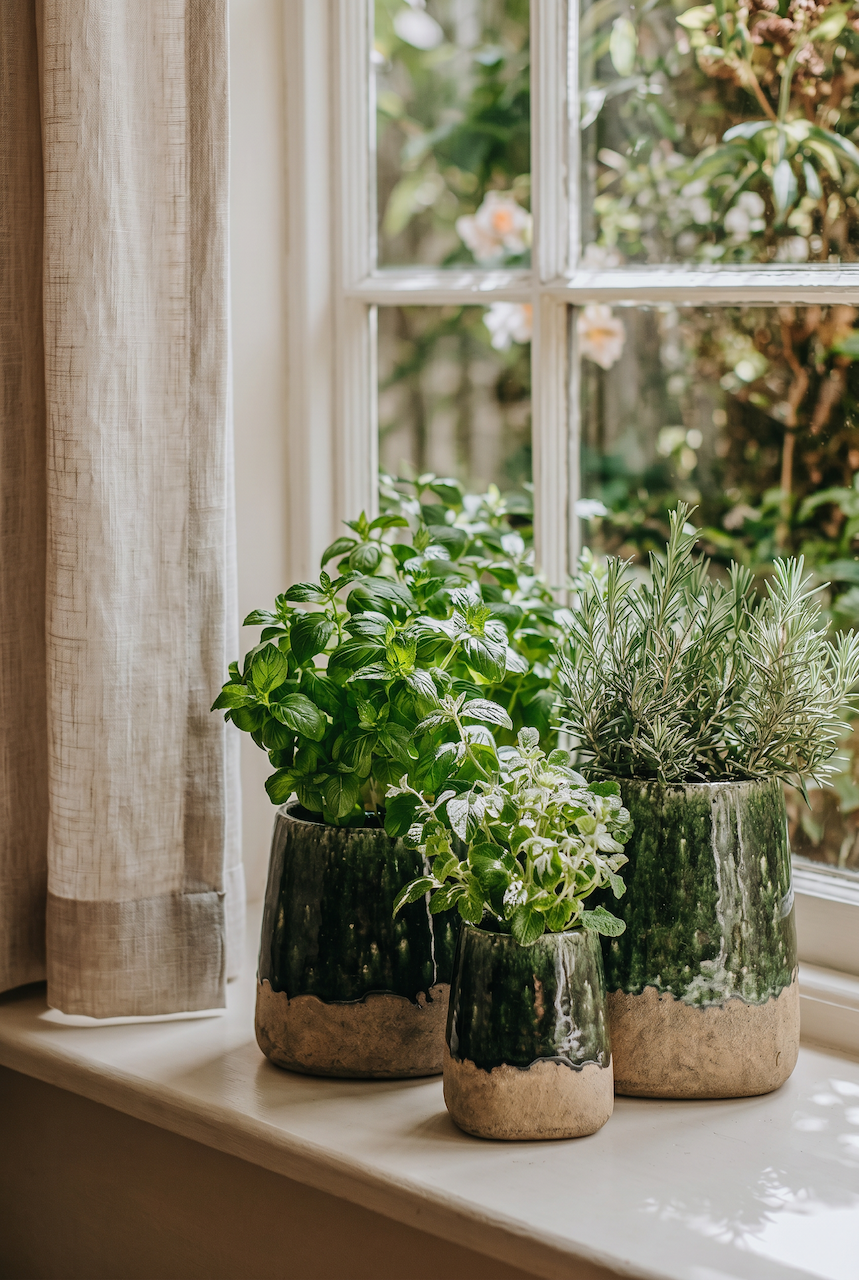 De Moss kegelvormige plantenpot - betongroen - S