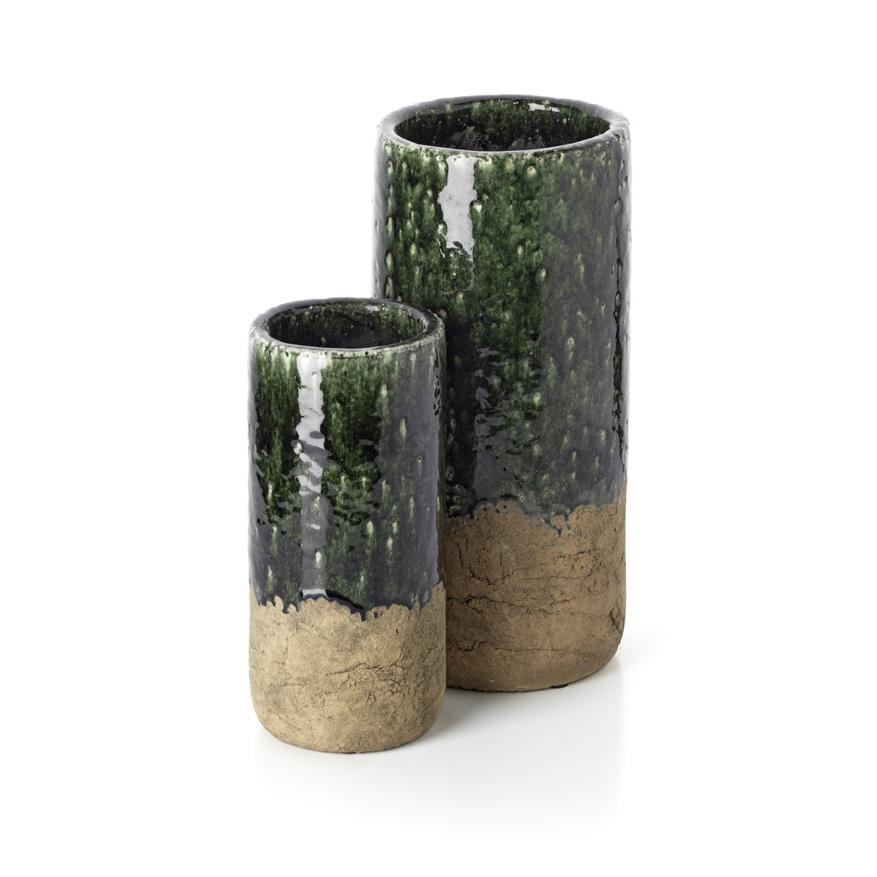 De Mos cilindervaas - betongroen - L