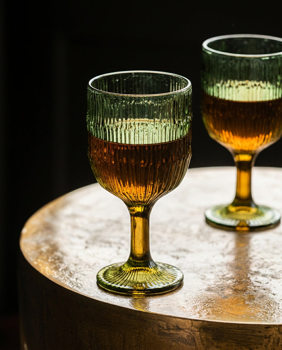 Het Moss Ripple-wijnglas - groen