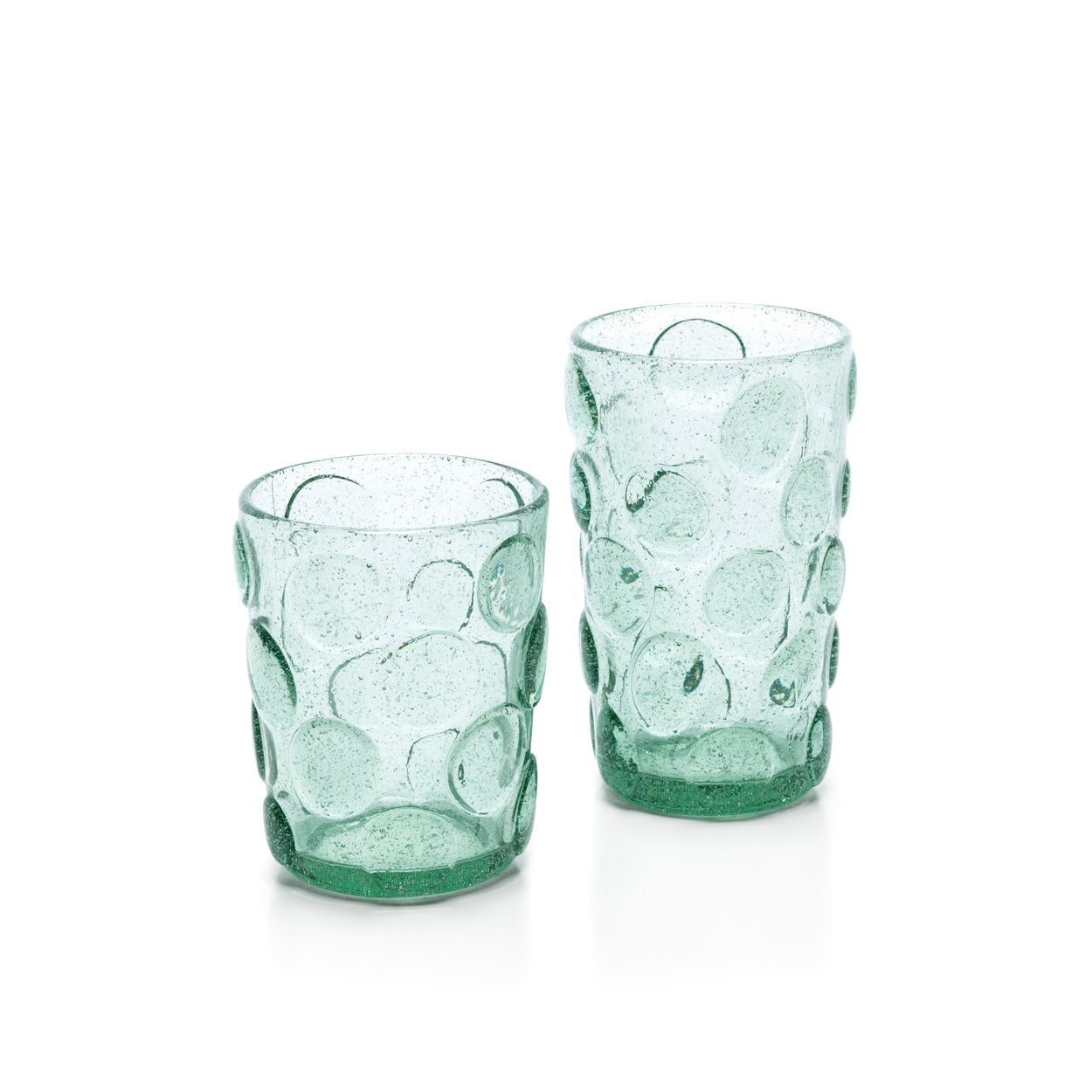 Waterglas met matte stippen - Aqua