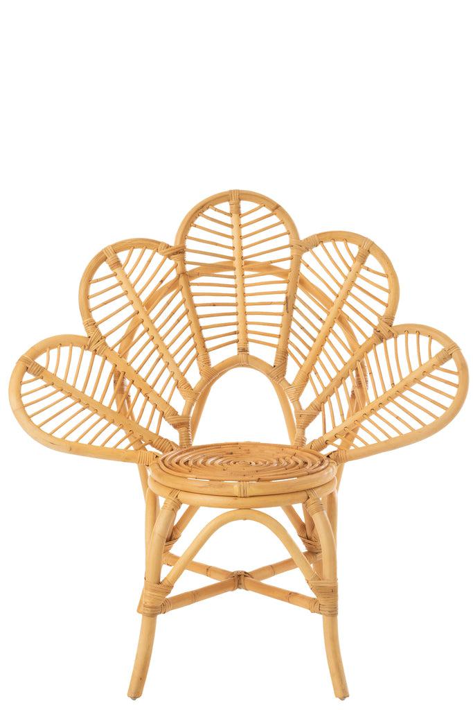 Rotan Stoel Flower J-Line Stoel Bloem Rotan Naturel Width 97.5 Height 95 Length 54.5 Weight 4.85 kg Collection Zomer 2021 Colour Natural Material composition Rattan(100%) Max seating weight 120 Seat height 44