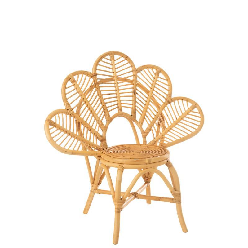 Rotan Stoel Flower J-Line Stoel Bloem Rotan Naturel Width 97.5 Height 95 Length 54.5 Weight 4.85 kg Collection Zomer 2021 Colour Natural Material composition Rattan(100%) Max seating weight 120 Seat height 44