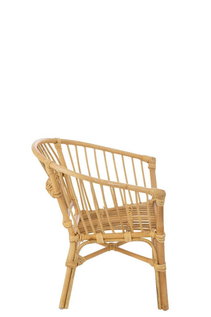 Rotan Stoel Filou J-Line Child Seat Filou Rattan Natural Width 44 Height 52 Length 41 Weight 1.3 kg Collection Zomer 2021 Colour Natural Material composition Rattan(100%) Max seating weight 20 Seat depth 31 Seat height 31