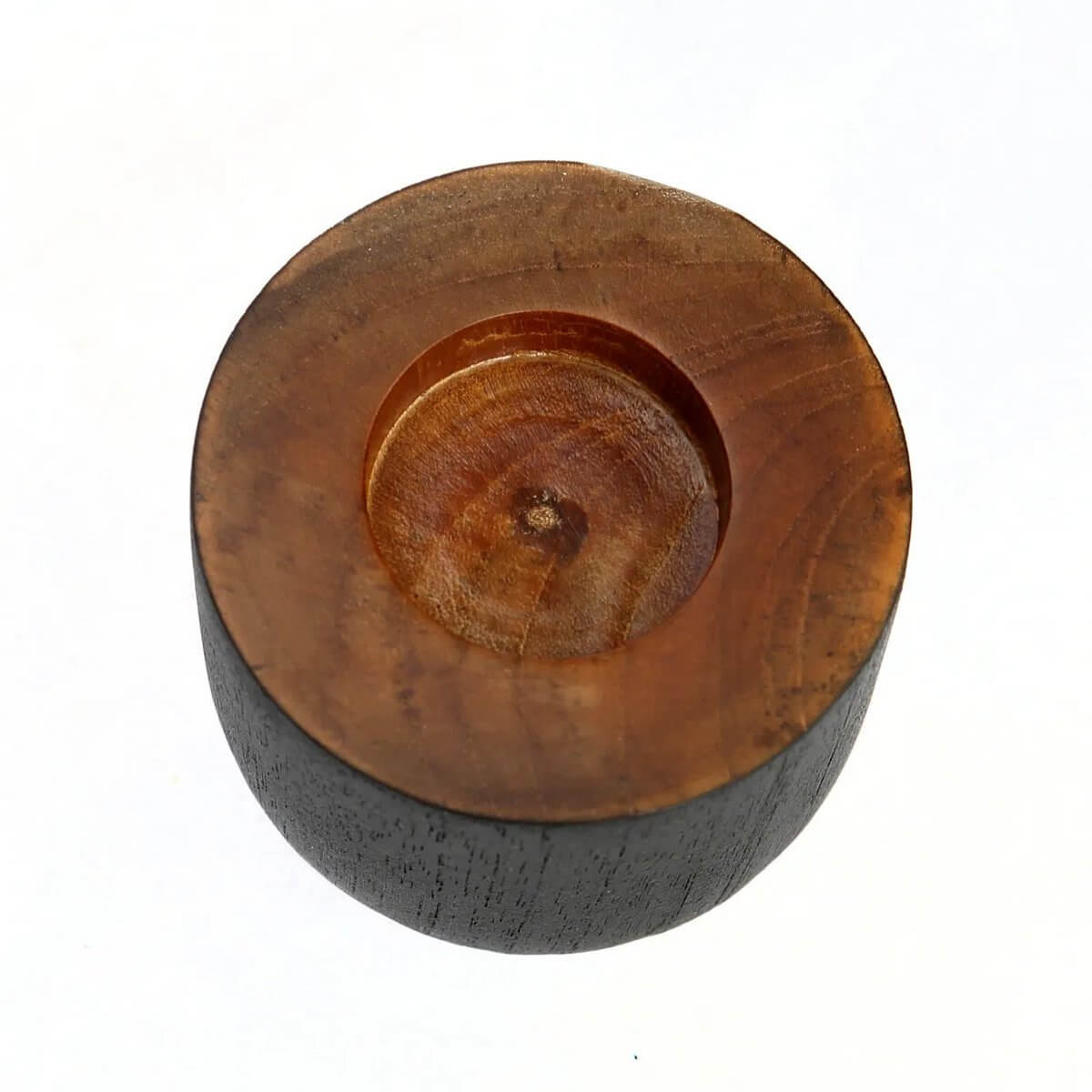 De Bondi Candle Holder in minimalistic teak wood design, perfect for cozy Bohemian decor, 8cm width and length, 7.5cm height.