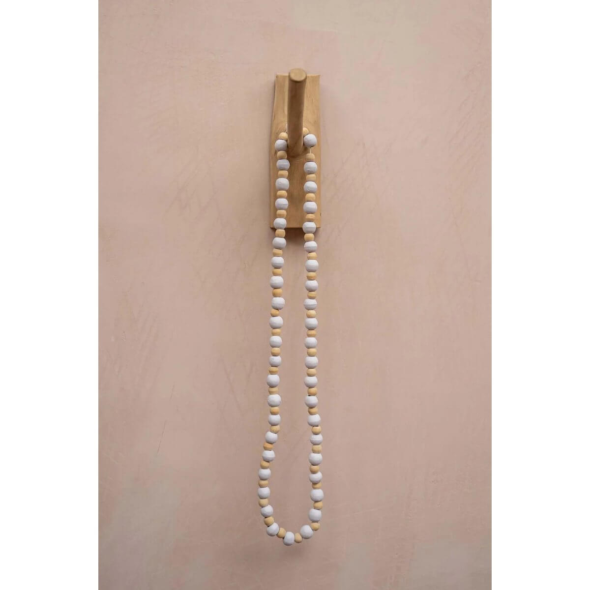 Bohemian De Canggu ketting met natuurlijk wit hout, elegante rondingen, perfect accessoire voor elke gelegenheid, tijdloze esthetiek.