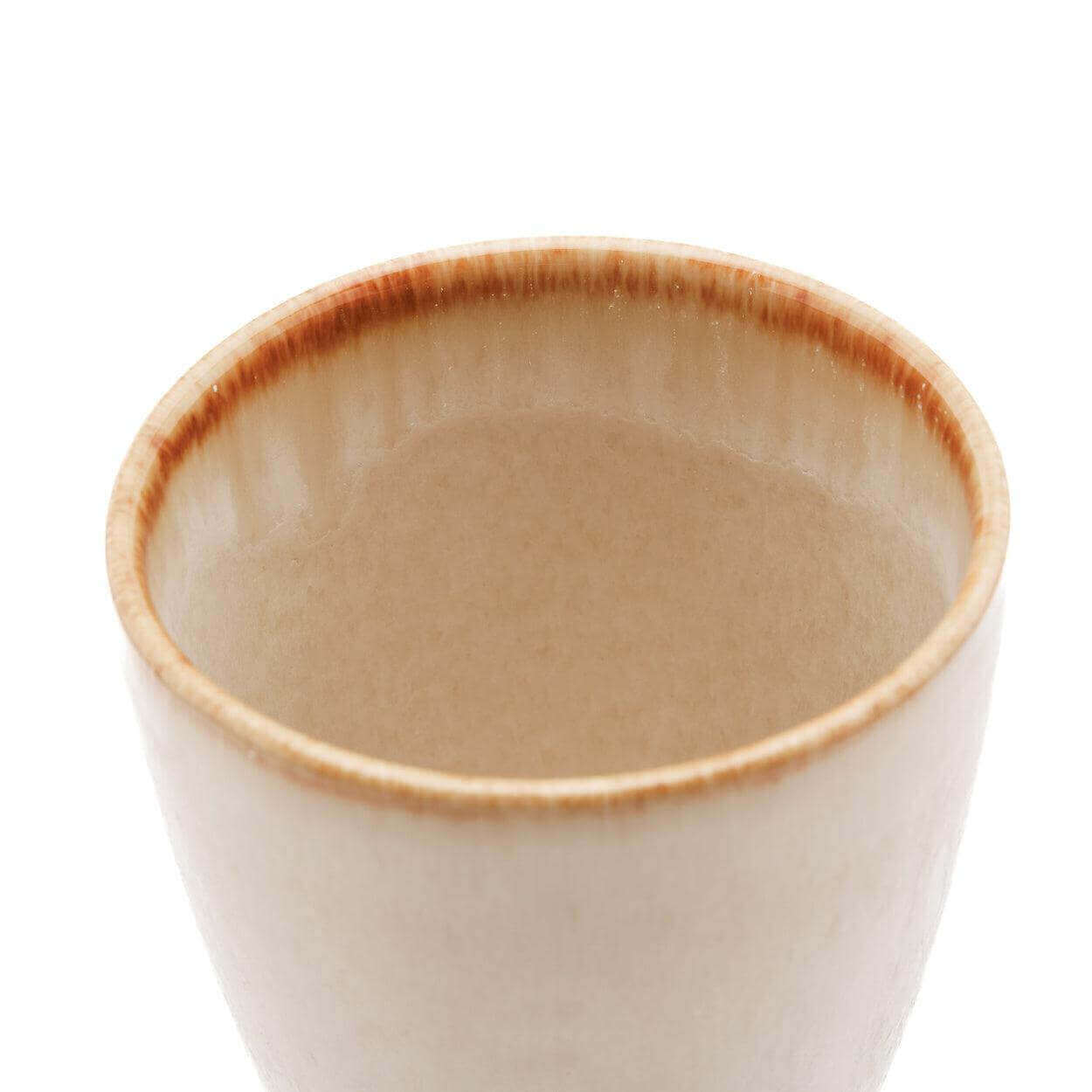 Alt Tag: Elegante witte De Cascais beker met gele accenten, ideaal voor brunch of diner - Handgemaakt Portugees keramiek