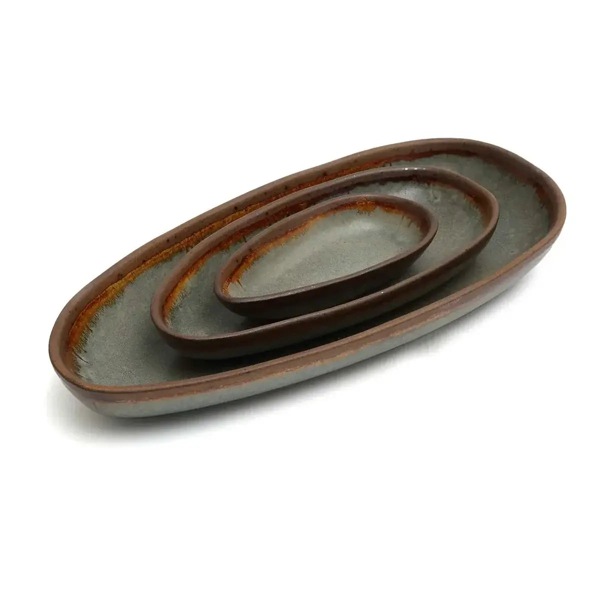 Handmade Portuguese De Côa serving bowls set of 4, large size with elegant design and natural tones, perfect for stylish dining.