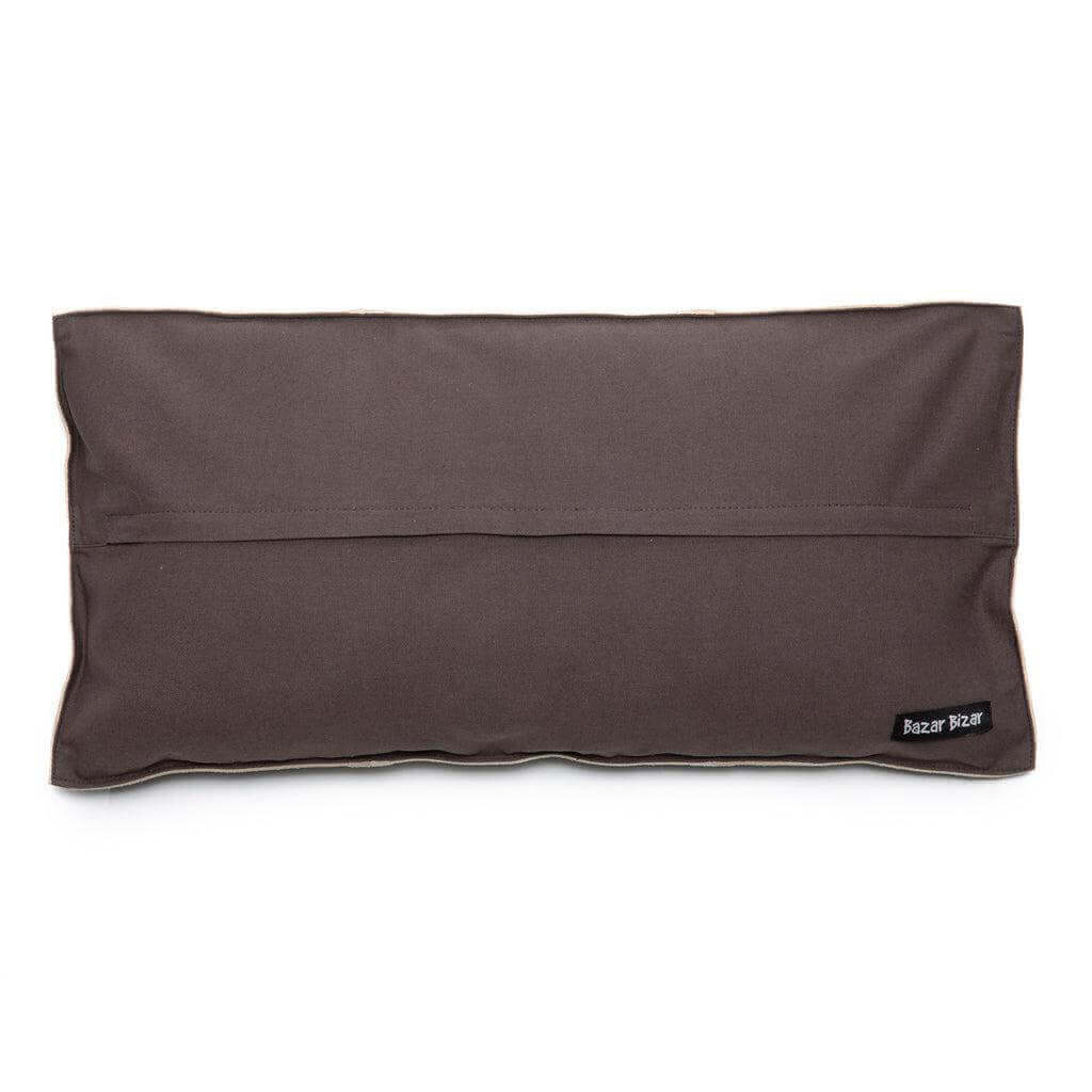 Grijze suede kussenhoes 30x60 cm, stijlvol voor boho chique interieur. Perfect voor woonkamer, slaapkamer of overdekt terras.