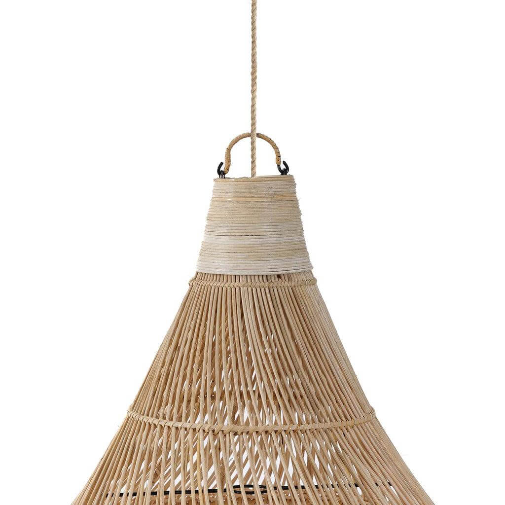 XL De Drop hanglamp van rotan in druppelvorm, naturel kleur. Stijlvolle verlichting voor elke ruimte met sfeervol patroon.
