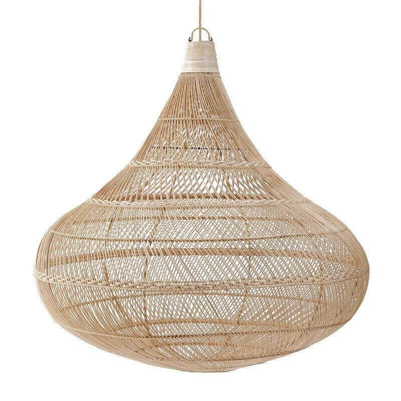 Rotan hanglamp druppelvorm naturel XL, sfeervolle verlichting voor elk interieur.