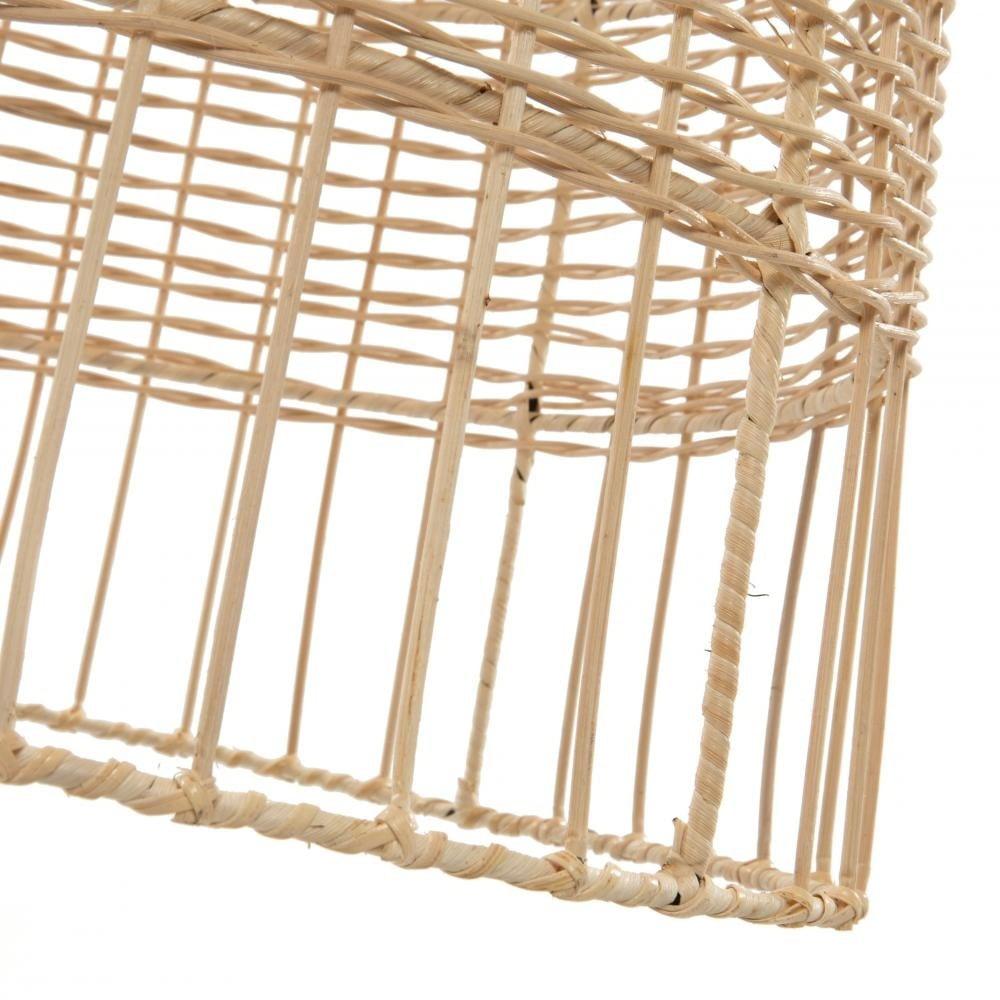 Kooivormige rotan De Elba Hanglamp in naturel kleur, geïnspireerd door Italiaanse eilanden, perfect voor een strandbar sfeer.